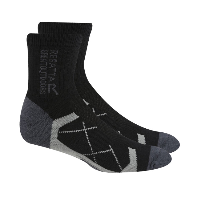 Regatta Dames outdoor laarzensokken (pak van 2) UTRG6076_blackcherrypink large