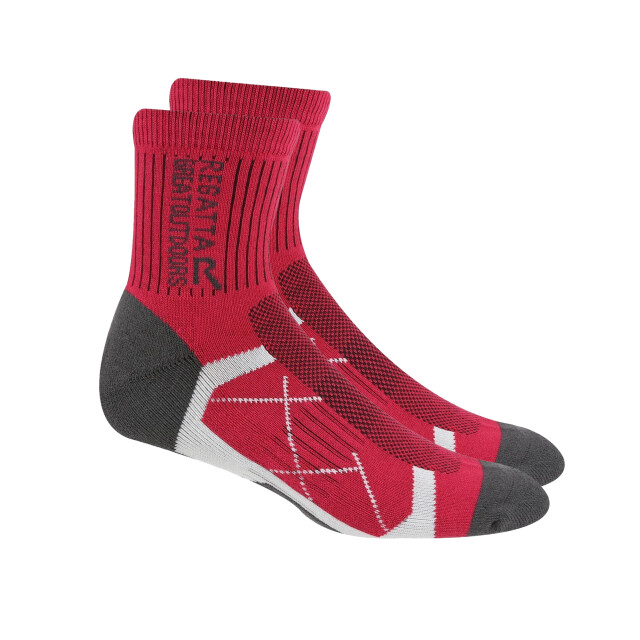 Regatta Dames outdoor laarzensokken (pak van 2) UTRG6076_blackcherrypink large