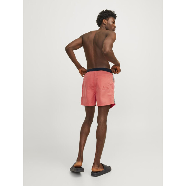 Jack & Jones Heren zwemshorts jpstfiji black tape effen hot coral 12253129-Hot-Coral large