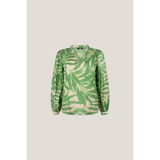 Jansen Amsterdam Printed long sleeve blouse ocean wl770 multi green wl770 large