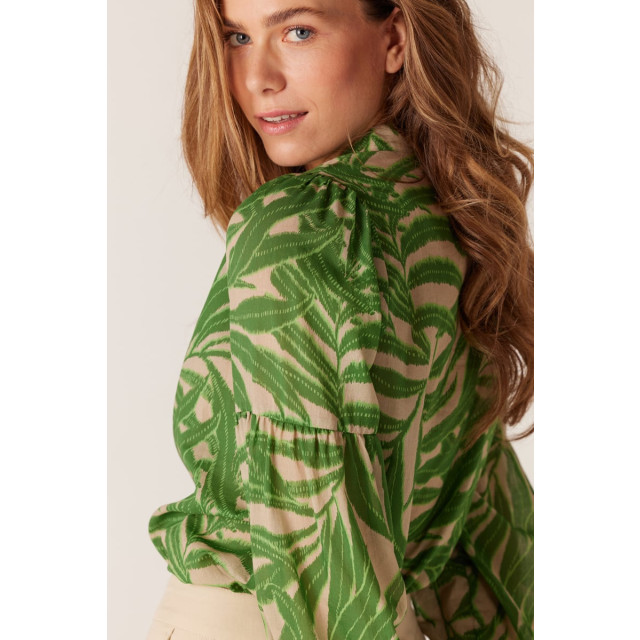 Jansen Amsterdam Printed long sleeve blouse ocean wl770 multi green wl770 large