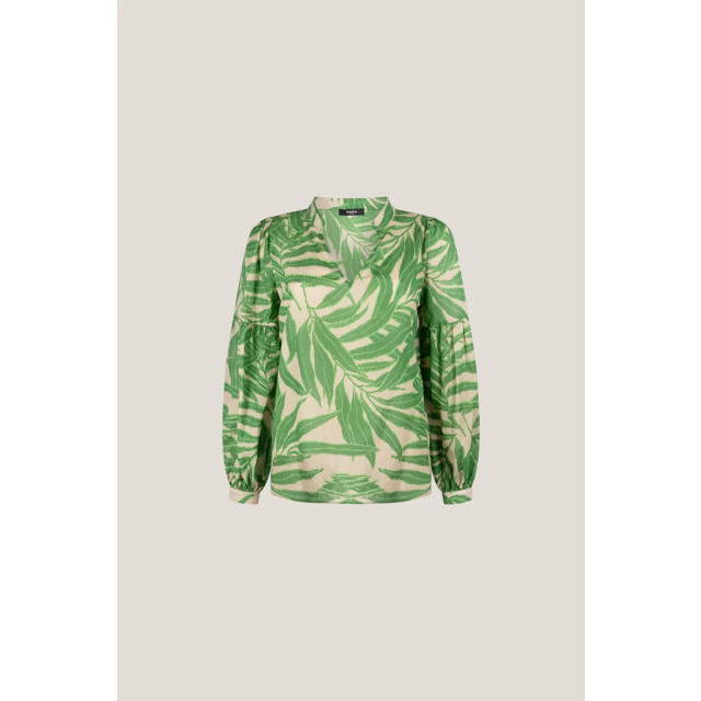 Jansen Amsterdam Printed long sleeve blouse ocean wl770 multi green wl770 large