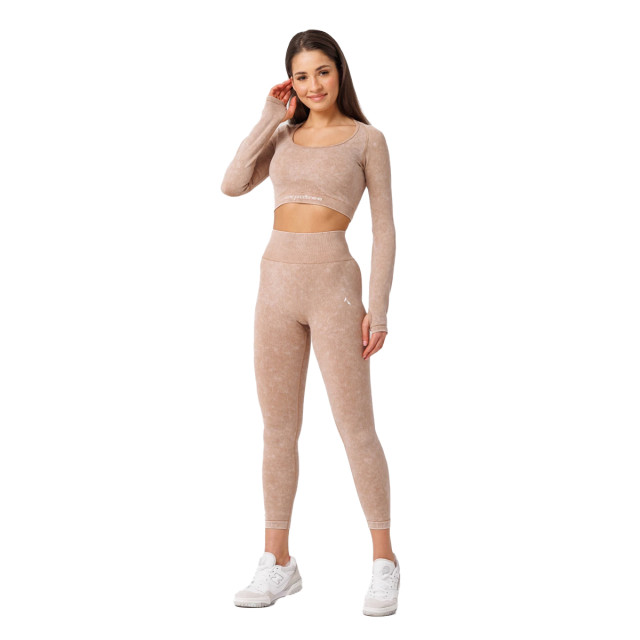 Carpatree Dames stone wash naadloze legging UTCC146_beige large