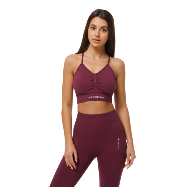 Carpatree Dames allure satijn naadloze sportbeha UTCC138_burgundyplum large