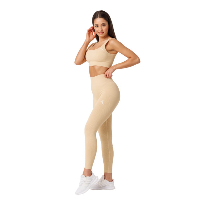 Carpatree Dames naadloos geribde legging hoge taille UTCC148_doublecreamyellow large