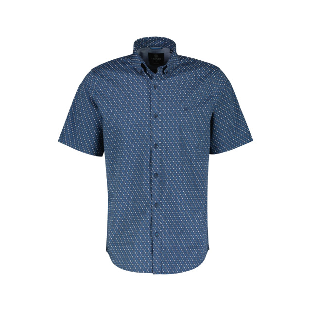 Lerros Heren overhemd Het shirt met korte mouwen voor heren met bloemenprint van LERROS in zachte katoenkwaliteit met button-down kraag en logosteek. Een casual, zomerse overhemdstijl voor elke dag. large