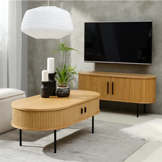 Olivine Lenn houten tv meubel naturel 120 x 40 cm 2272912 large