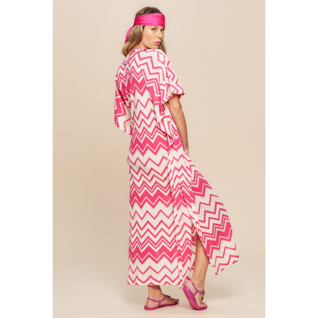 Pepita Zig zag kaftan jurk met franje PA1295 large