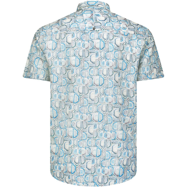 No Excess Overhemd korte mouw met print allover aqua 23440307-036 large