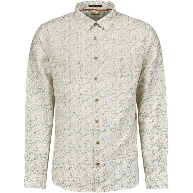 No Excess Overhemd lange mouw print allover linnen white 23430279-010 large