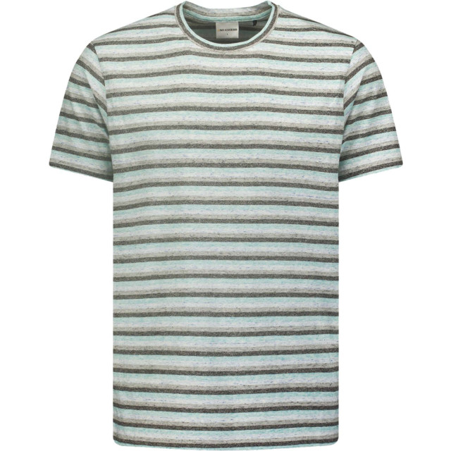 No Excess T-shirt korte mouw ronde hals met streep aqua 23350329-036 large