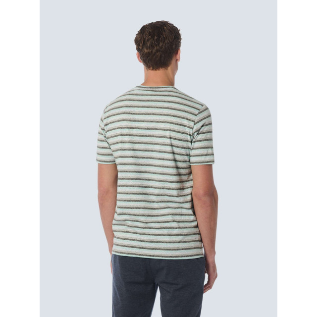 No Excess T-shirt korte mouw ronde hals met streep aqua 23350329-036 large