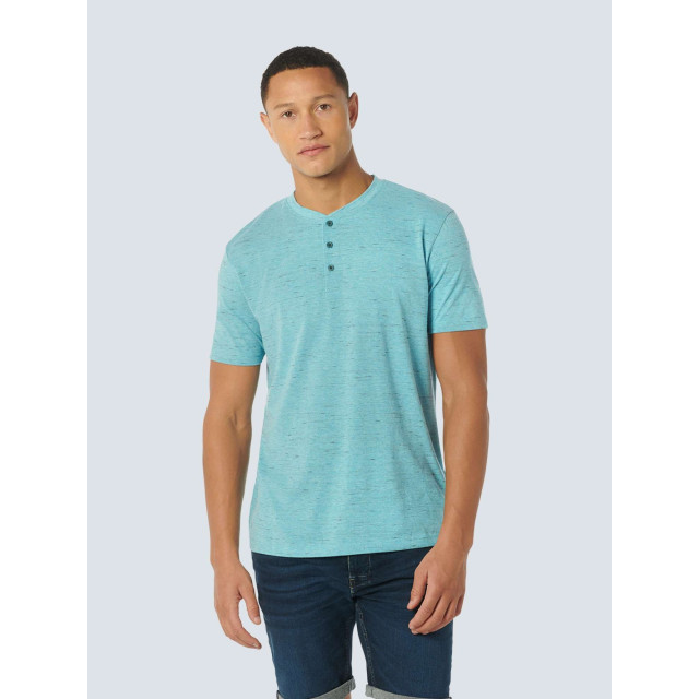 No Excess T-shirt granddad sluiting korte mouw aqua 23350235SN-036 large