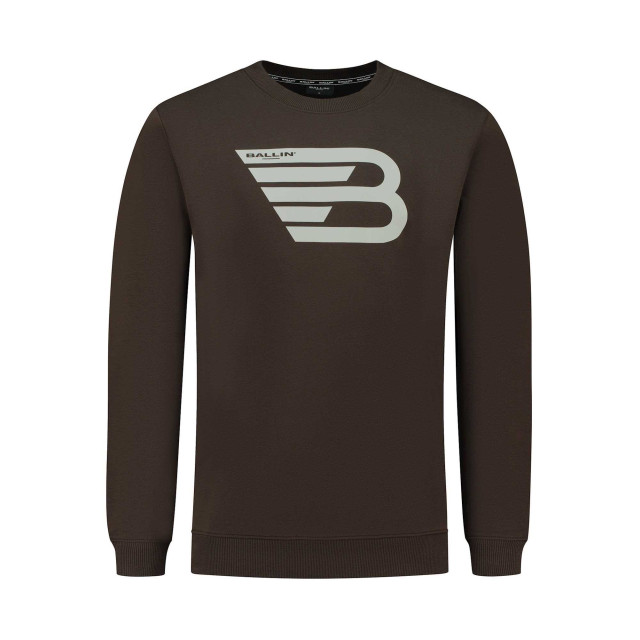 Ballin Amsterdam Trui sweater print w23 bruin 23039304 large