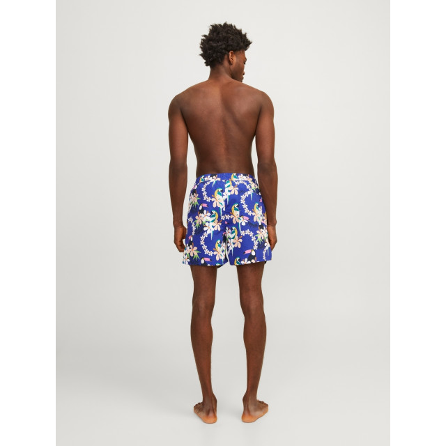 Jack & Jones Heren zwemshorts jpstfiji aop blauw tropisch paradijs print 12253230-Bluing large