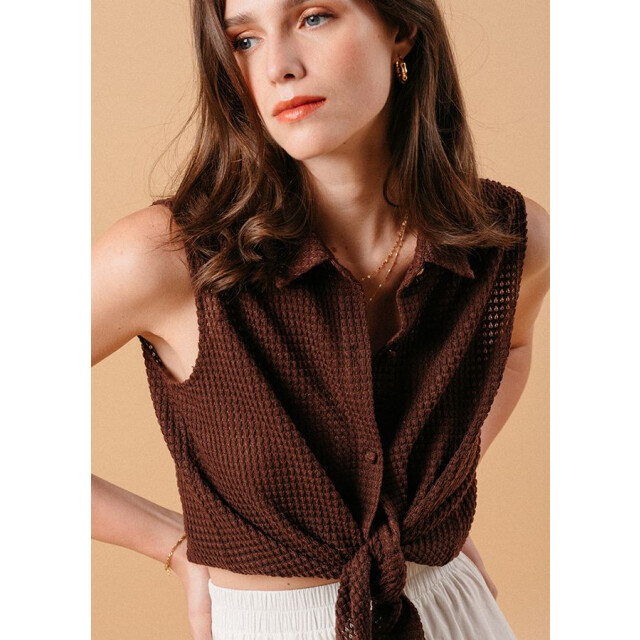 Grace & Mila Gehaakte knoopblouse mike 8704467304776 large