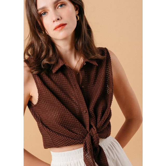 Grace & Mila Gehaakte knoopblouse mike 8704467304776 large