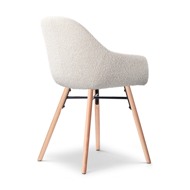 Nolon Nena-mae eetkamerstoel bouclé naturel onderstel set van 2 2831565 large