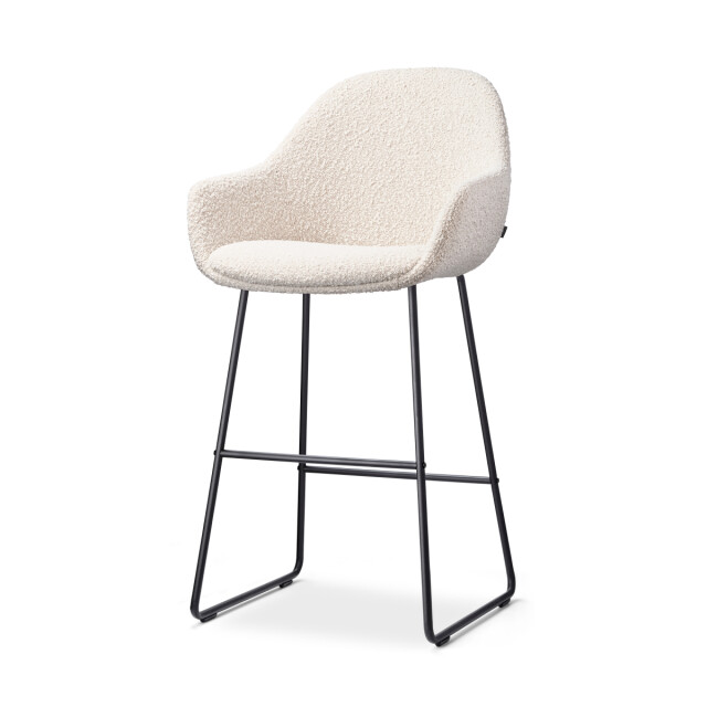 Nolon Nino-mae barkruk bouclé zwart onderstel 65 cm 2794724 large