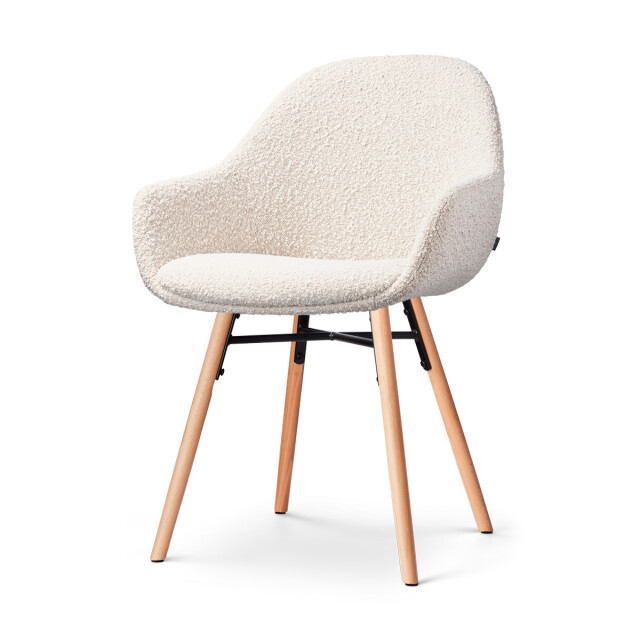 Nolon Nena-mae eetkamerstoel bouclé naturel onderstel 2794773 large