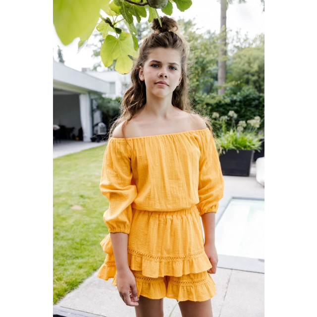 Looxs Revolution Cropped zomer top yellow voor meisjes in de kleur 2413-5179-411 large