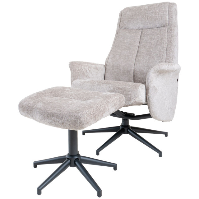 Home67 Relaxfauteuil bindy + hocker perfect harmony taupe 04 2879347 large