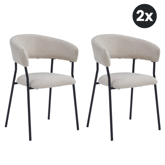 Multifurn 2x eetkamerstoel ava bouclé (set van 2) 2878685 large