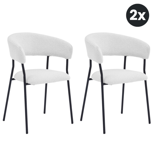 Multifurn 2x eetkamerstoel ava bouclé (set van 2) 2878686 large