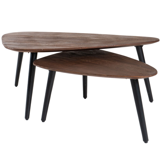 Home67 Salontafel jamal espresso mangohout set van 2 2881151 large