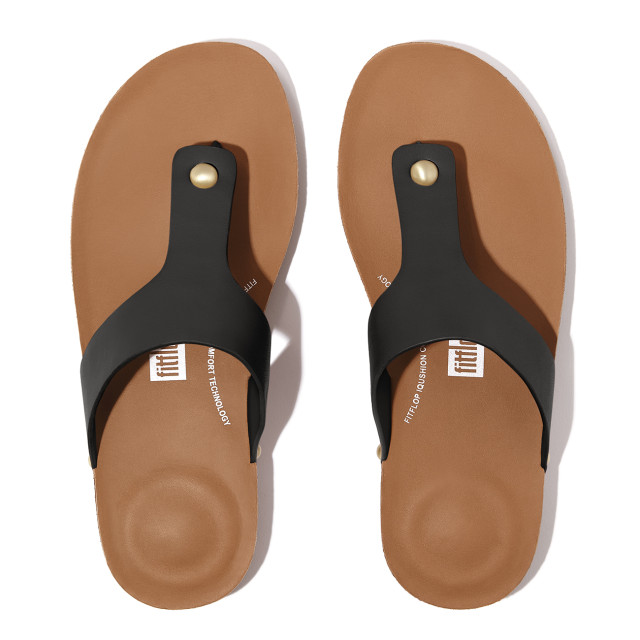 FitFlop Iqushion leather toe-post sandals HE9 large