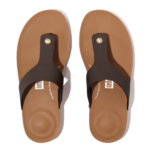 FitFlop Iqushion leather toe-post sandals HE9 large