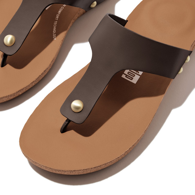 FitFlop Iqushion leather toe-post sandals HE9 large