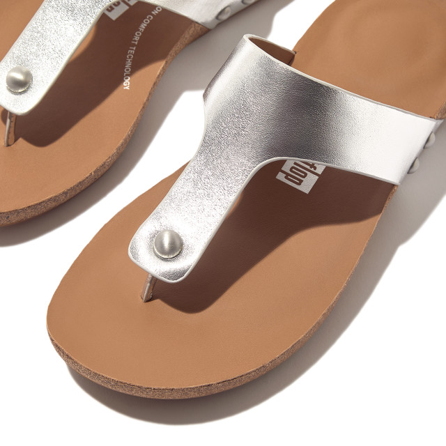 FitFlop Iqushion metallic-leather toe-post sandals HT1 large