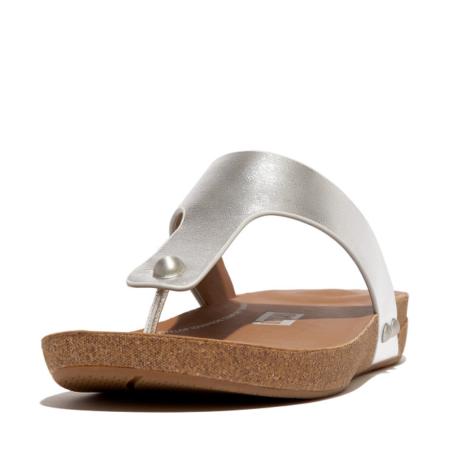 FitFlop Iqushion metallic-leather toe-post sandals HT1 large