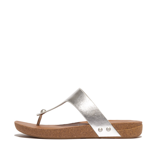 FitFlop Iqushion metallic-leather toe-post sandals HT1 large