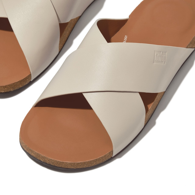 FitFlop Iqushion men's leather cross slides GZ7 large