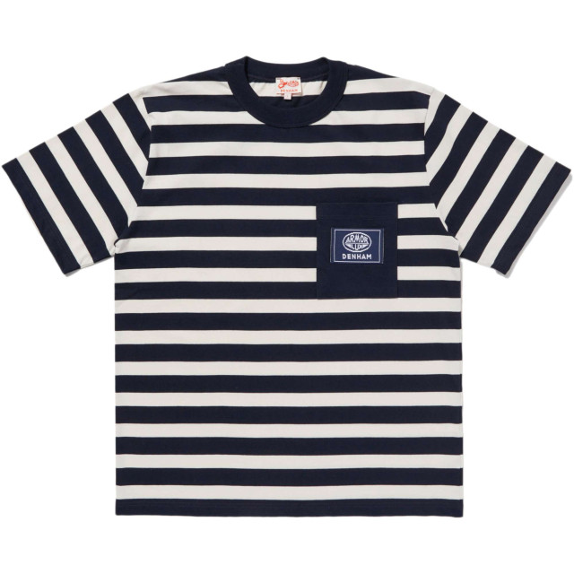 Denham Daoulas t-shirt dark blue striped 90710-BI5-71 large