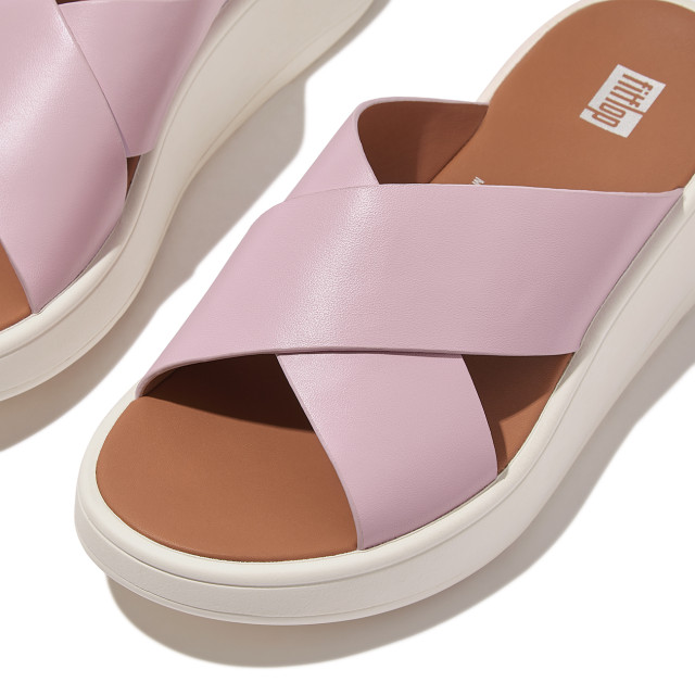 FitFlop F-mode leather flatform cross slides FW5 large