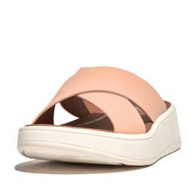 FitFlop F-mode leather flatform cross slides FW5 large