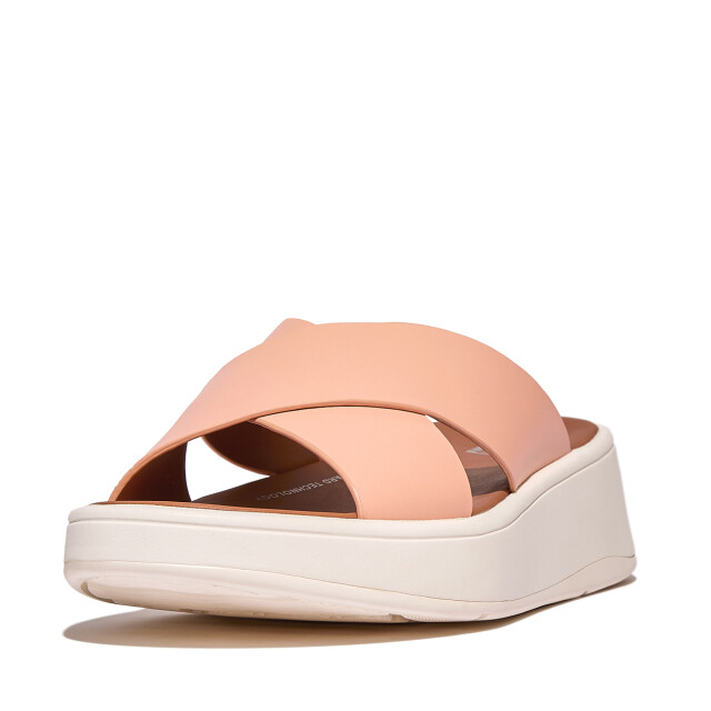 FitFlop F-mode leather flatform cross slides FW5 large