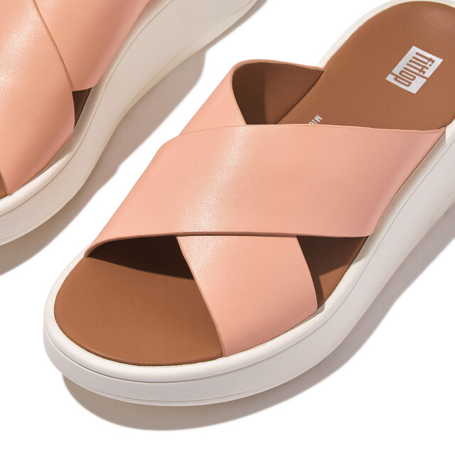 FitFlop F-mode leather flatform cross slides FW5 large
