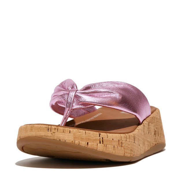 FitFlop F-mode leather-twist flatform toe-thongs (cork) HN3 large