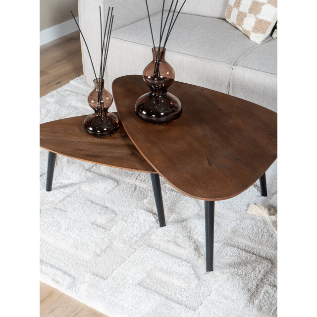 Home67 Salontafel jamal espresso mangohout set van 2 2881151 large