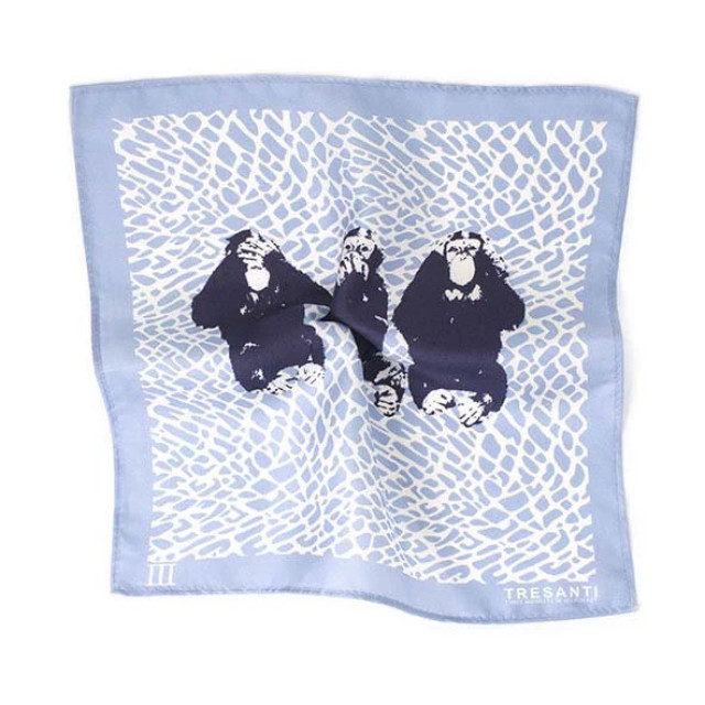 Tresanti Yassin i zijden pochet met apen print | TCHACD004A-1000 large