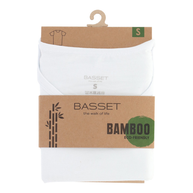 Basset Dames/heren bamboe t-shirt ronde hals 31060-Wit large