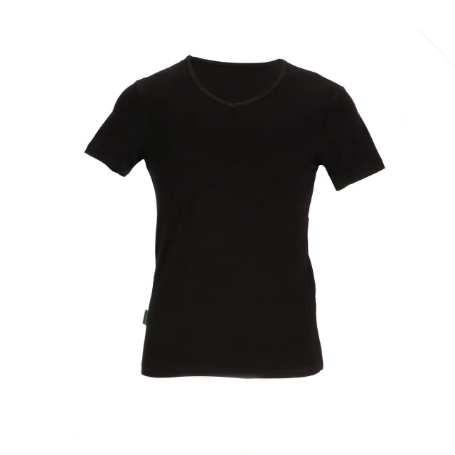 Basset Dames/heren bamboe t-shirt v-hals 31070-Zwart large