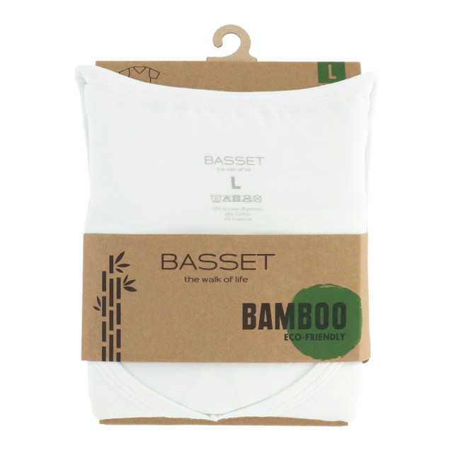 Basset Dames/heren bamboe t-shirt v-hals 31070-Wit large