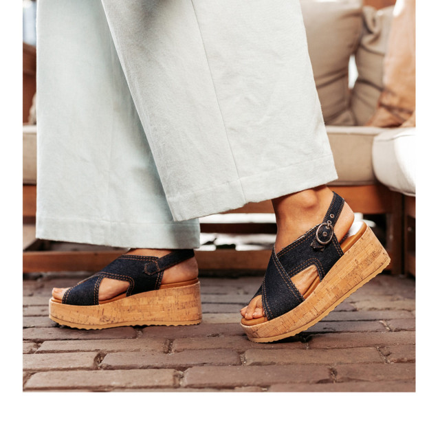 VIA VAI Sissel capri | denim sandalen sleehak sandalen met hak dames 62080-01-603 large