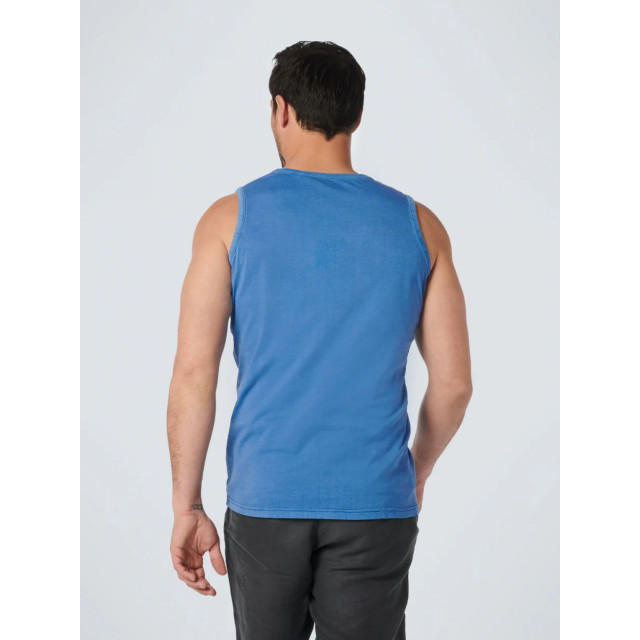 No Excess Heren singlet 20340417 137 washed blue No Excess Shirt 20340417 137 Washed Blue large