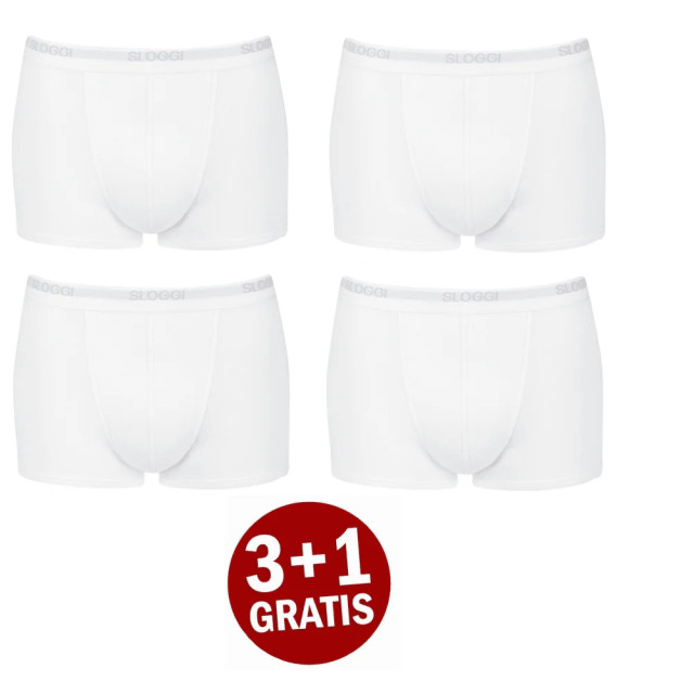 Sloggi Basic short 4-pack wit Sloggi Men Basic Short 4 pack 10020415 0003 wit large